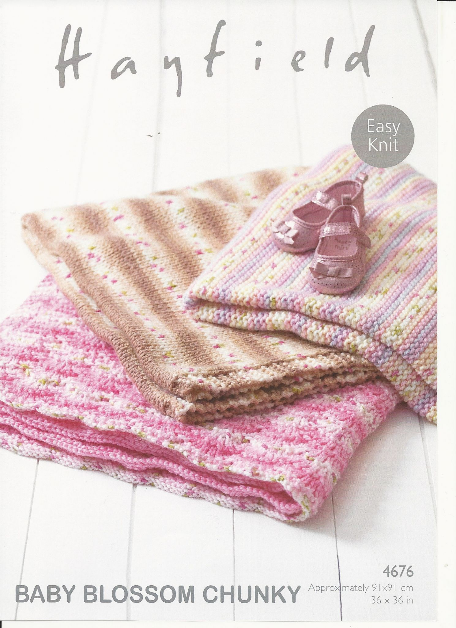 Knitting Pattern For Baby Blankets Hayfield Babies Blankets Knitting Pattern In Ba Blossom Chunky 4676