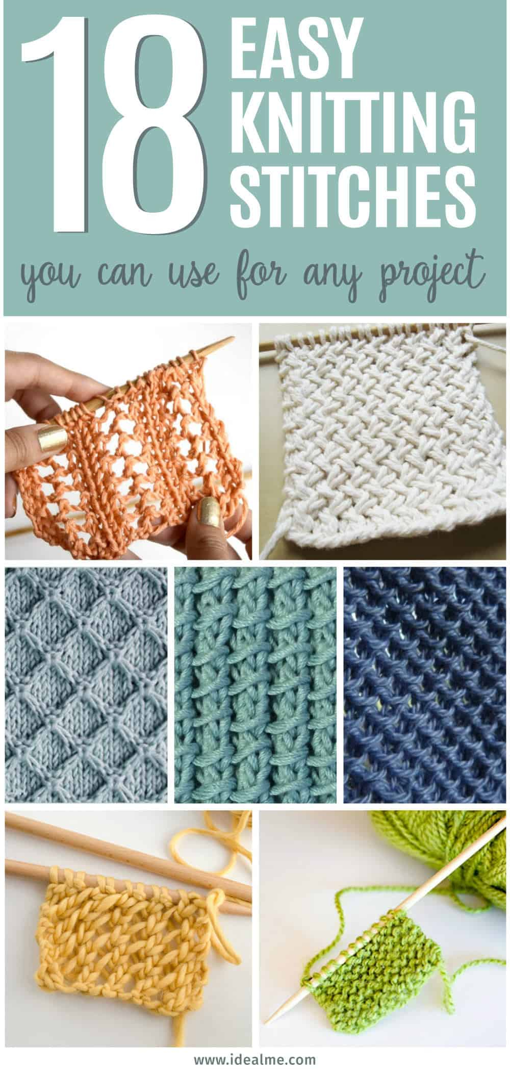 Knitting Pattern For Beginners 18 Easy Knitting Stitches You Can Use For Any Project Ideal Me