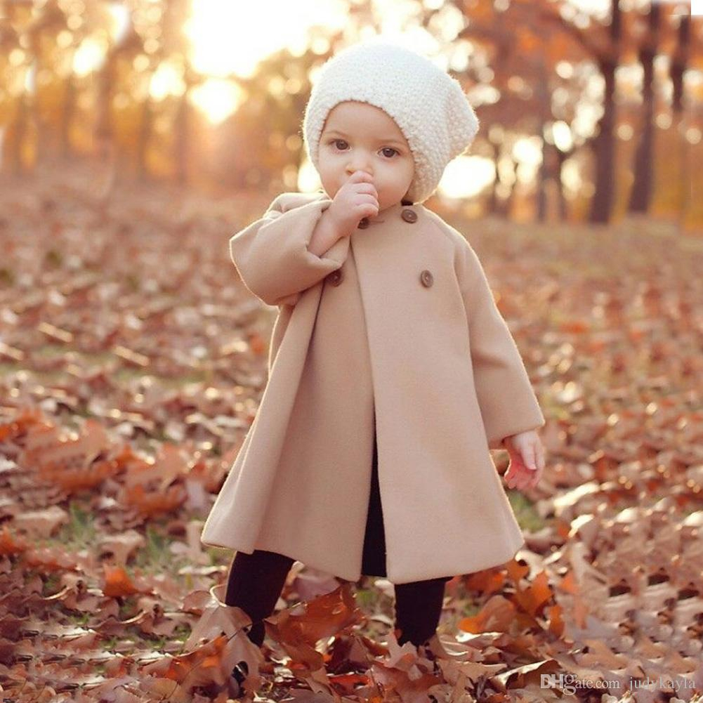 Knitting Pattern For Childs Poncho 2016 New Autumn Winter Girls Woolen Outwear Children Fashion Double Breasted Trench Coats Kids Cotton Warm Jacket Ba Girl Windbreaker