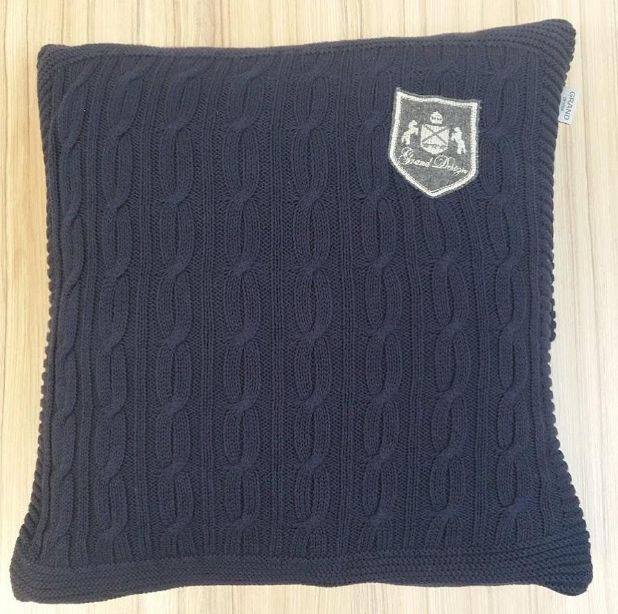 Knitting Pattern For Cushion Cover With Cables Grand Design Cable Knitted Cushion Cover Navy 48 X 48 Cm