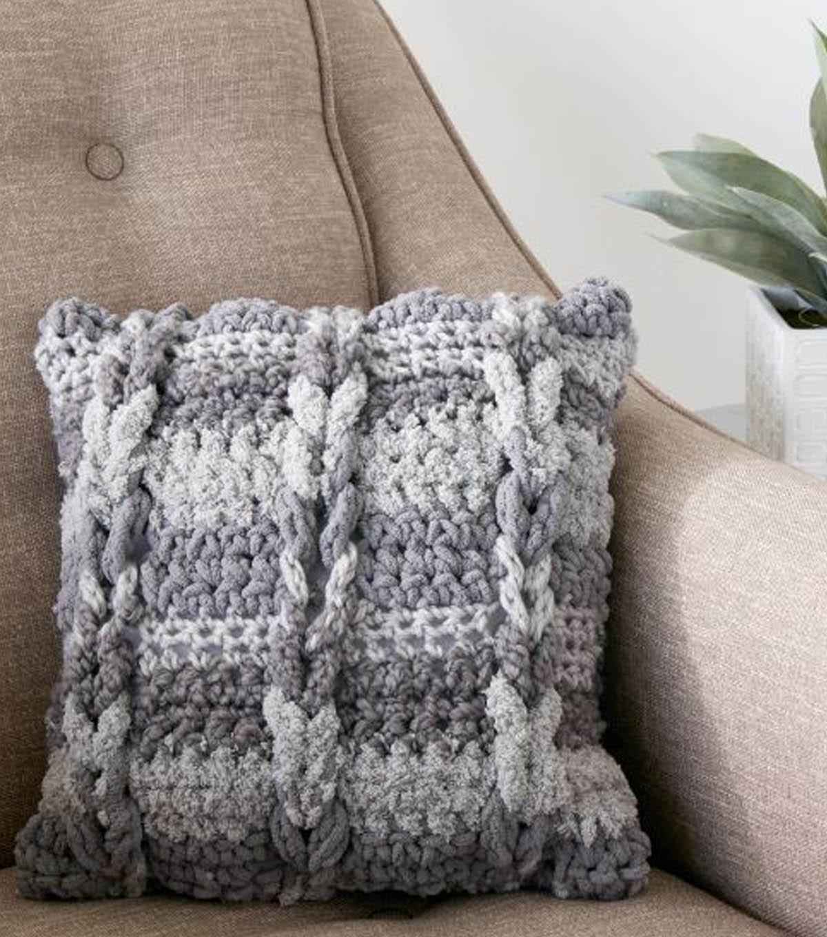 Knitting Pattern For Cushion Cover With Cables How To Crochet A Cable Pillow Joann