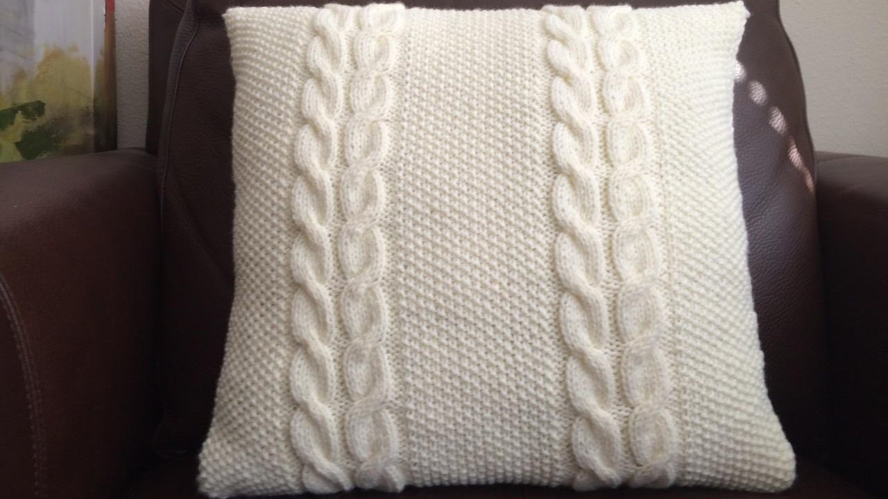Knitting Pattern For Cushion Cover With Cables How To Knit A Cable And Seed Stitch Pillow Lilus Handmade Corner Video 59