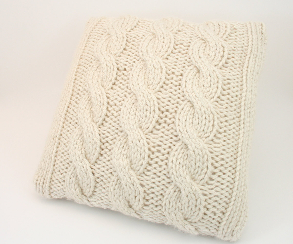 Knitting Pattern For Cushion Cover With Cables Pillow Cover Knitting Pattern Cabled Pillow Cover