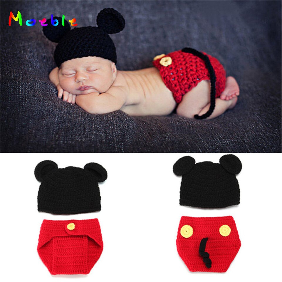 Knitting Pattern For Mickey Mouse Hat Crochet Ba Boy Mickey Costume Knitted Newborn Ba Cartoon Outfits Ba Crochet Hat Beanie Infant Christmas Costume Mzs 14015