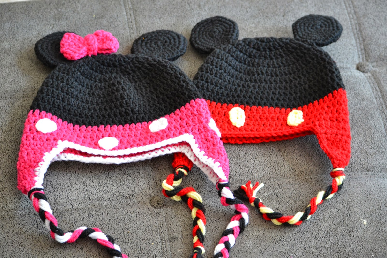 Knitting Pattern For Mickey Mouse Hat Knotty Knotty Crochet Minnie Little Mouse Hat Shoes And Skirt Set