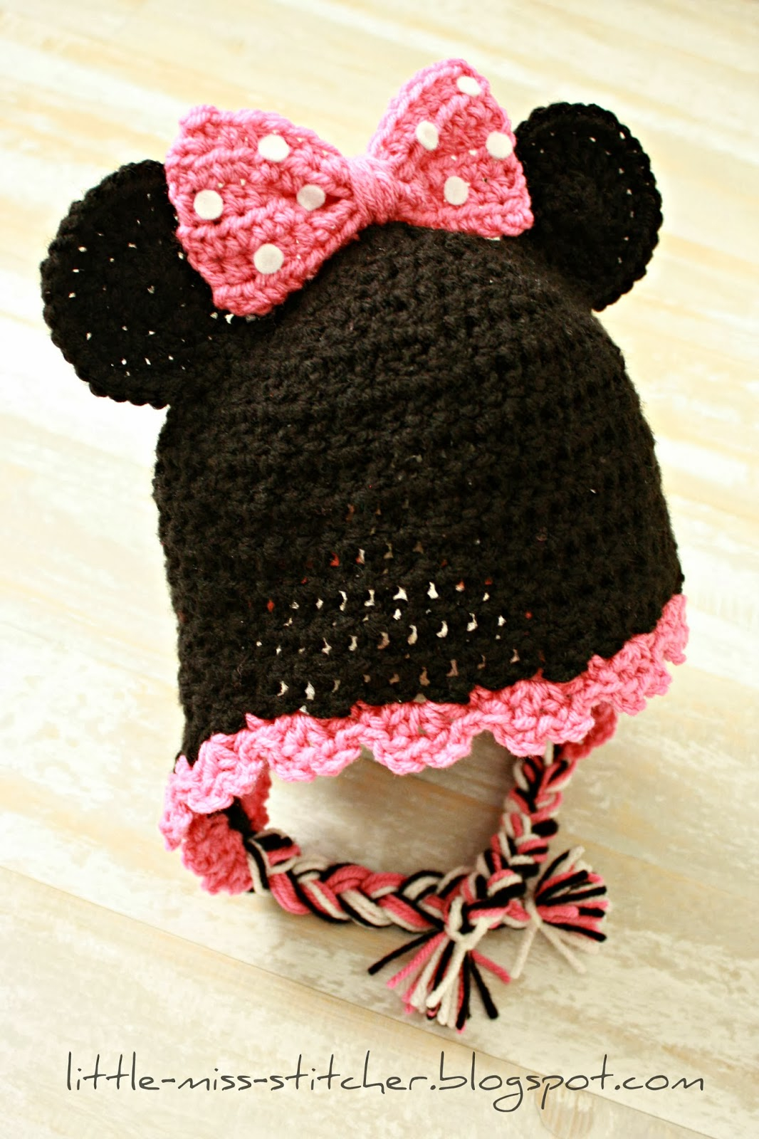Knitting Pattern For Mickey Mouse Hat Little Miss Stitcher Toddler Crochet Minnie Mouse Earflap Hat