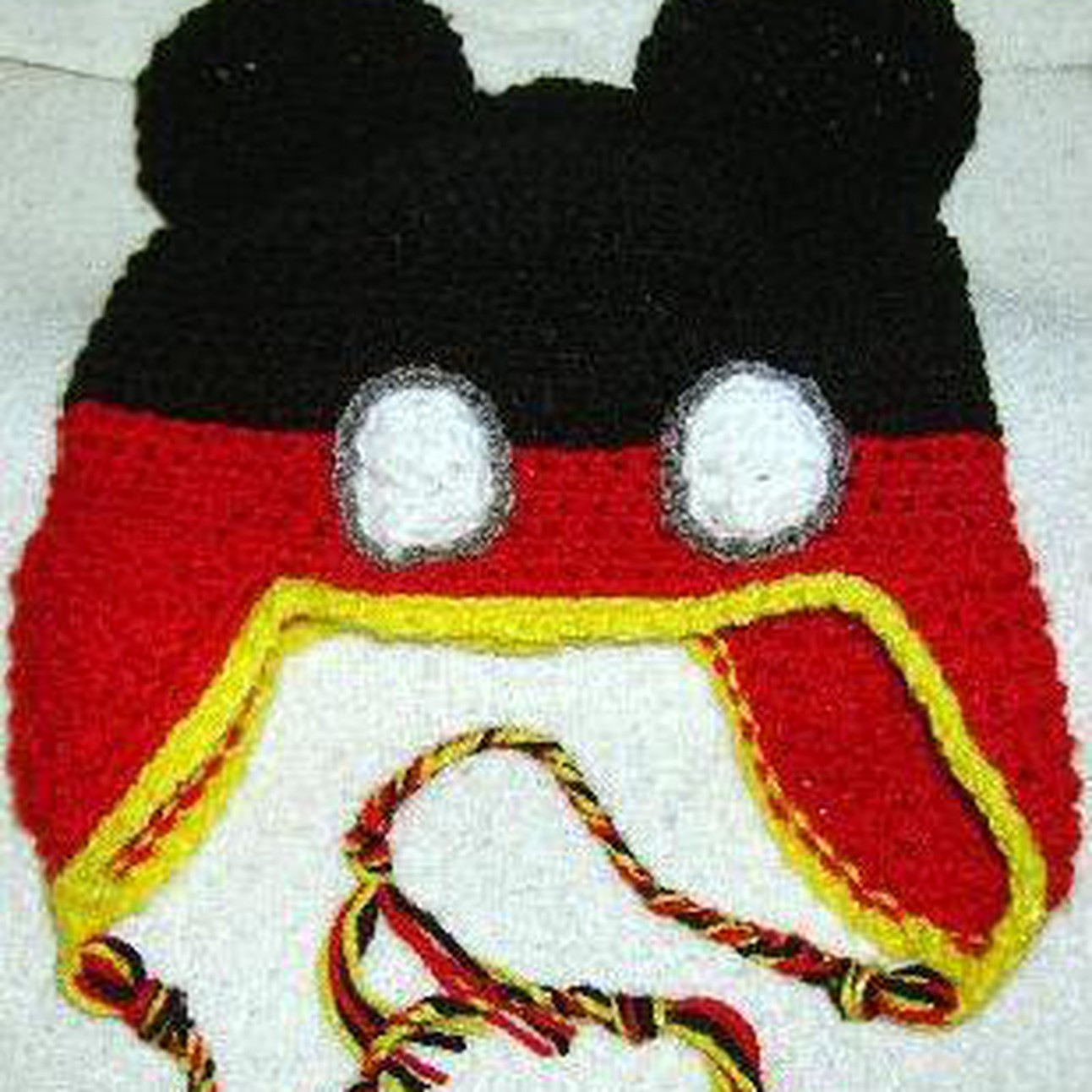 Knitting Pattern For Mickey Mouse Hat Mickey Mouse Beanie Hat With Ear Flaps