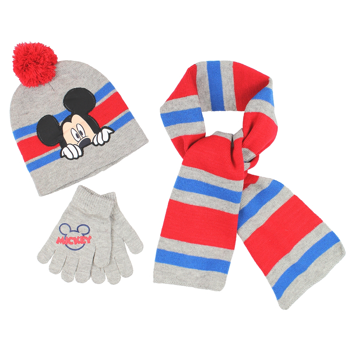 Knitting Pattern For Mickey Mouse Hat Mickey Mouse Boys 3 Piece Beanie Hat Gloves And Scarf Set
