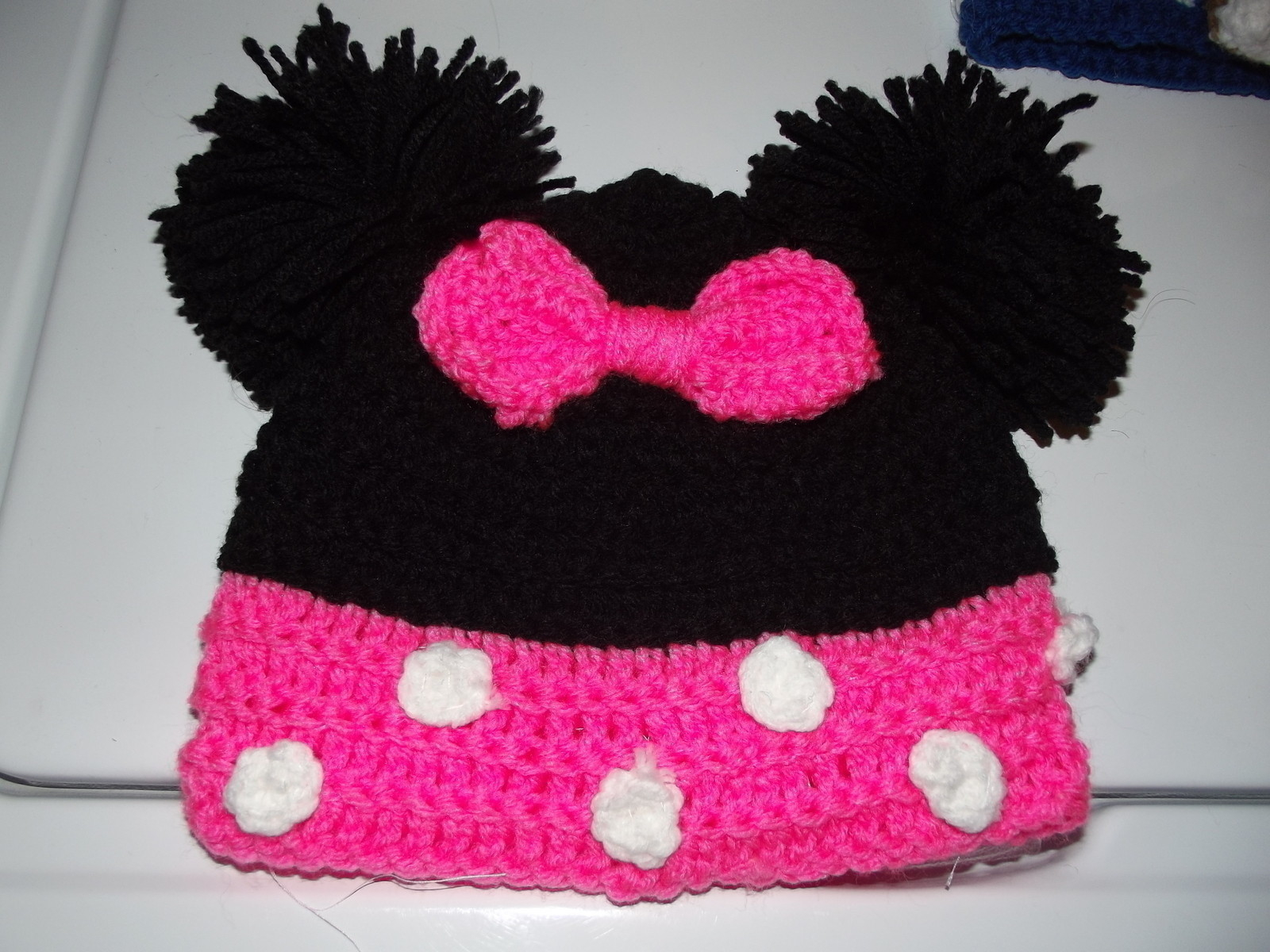 Knitting Pattern For Mickey Mouse Hat Minnie Mouse Hat Version 2with Pom Poms An Animal Hat