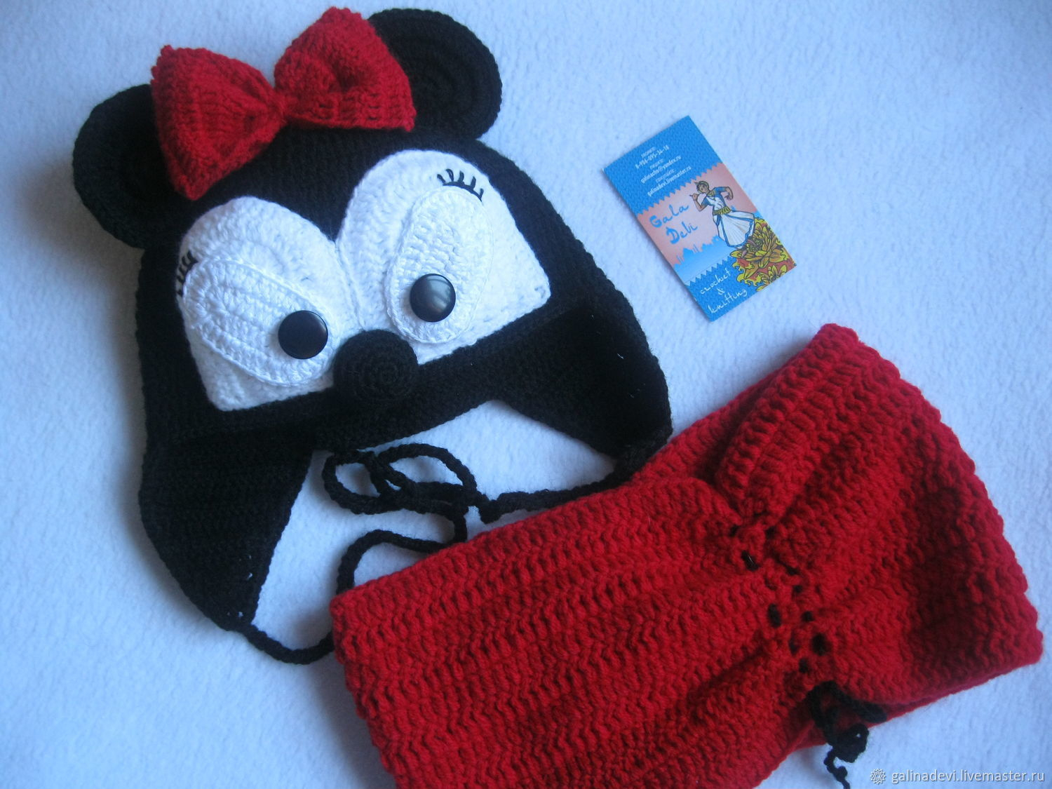 Knitting Pattern For Mickey Mouse Hat Set Mickey Mouse Hat And Cowl For Girls Knitted Shop Online On Livemaster With Shipping Fwmsjcom Moscow