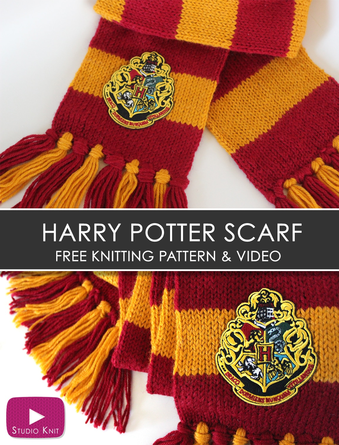 Knitting Pattern For Scarfs Harry Potter Scarf Knitting Pattern Studio Knit