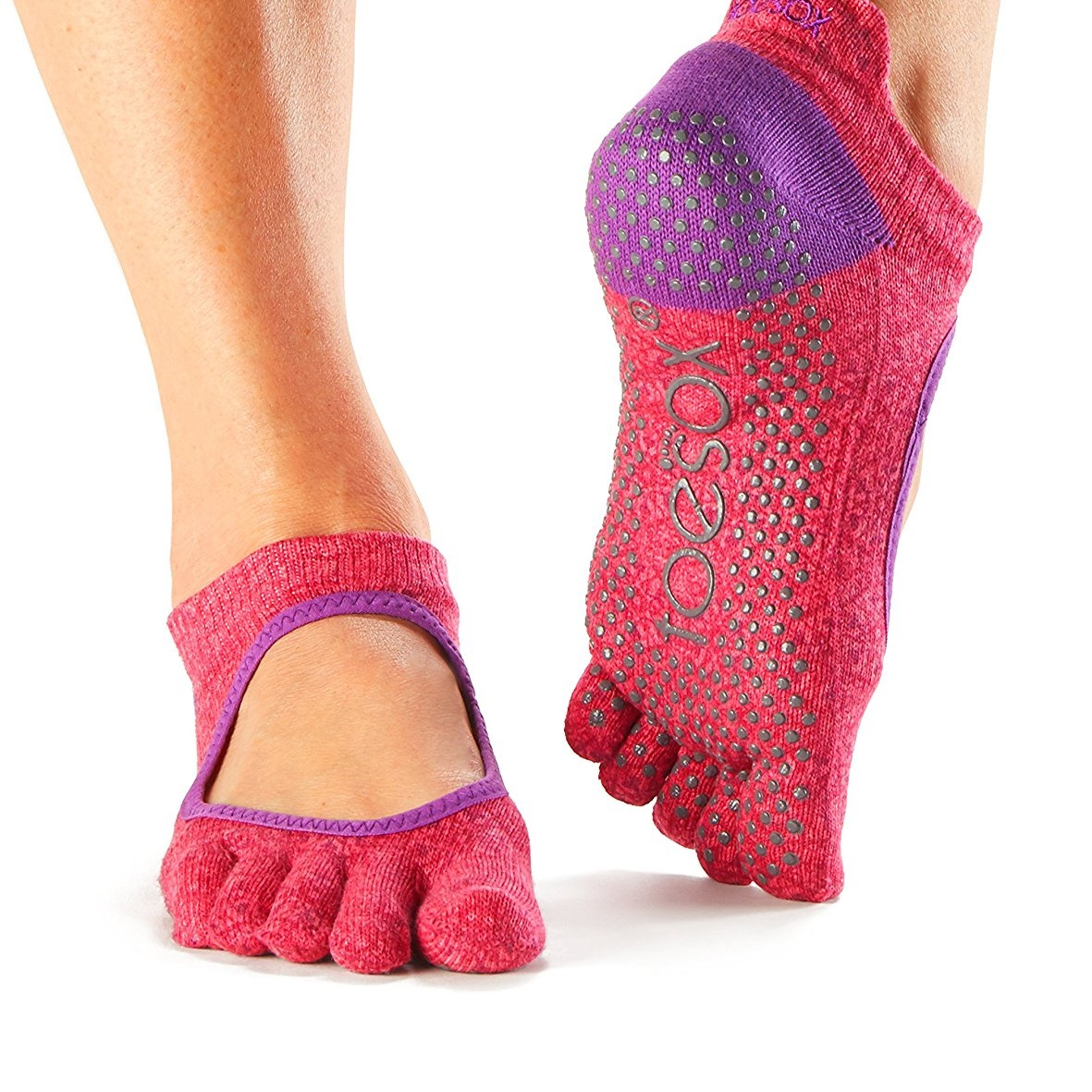 Knitting Pattern For Yoga Socks Toesox Womens Bellarina Full Toe Non Slip Yoga Socks