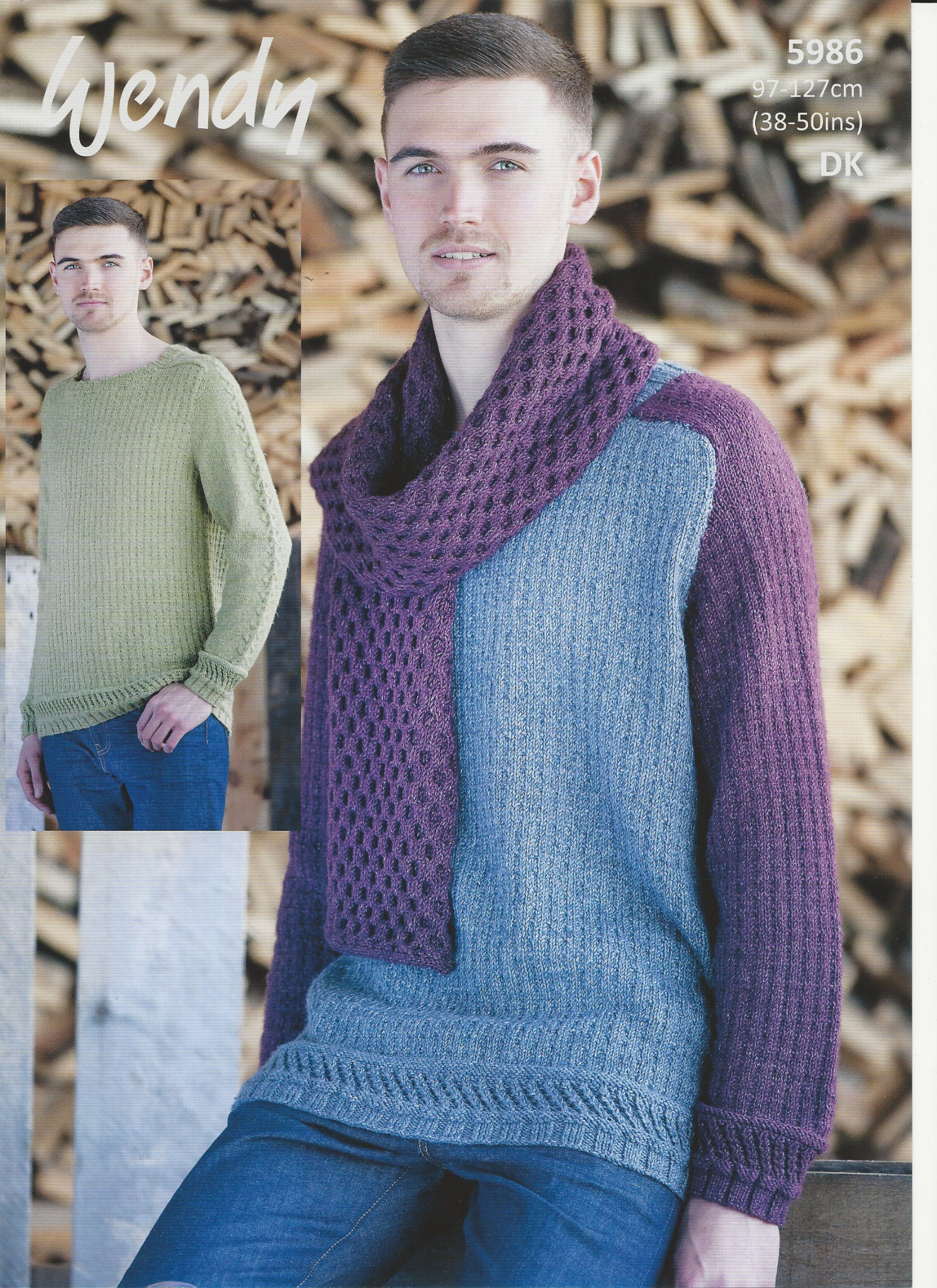 Knitting Pattern Mens Cardigan Wendy Mens Sweaters And Scarf Knitting Pattern In Pixile Dk 5986