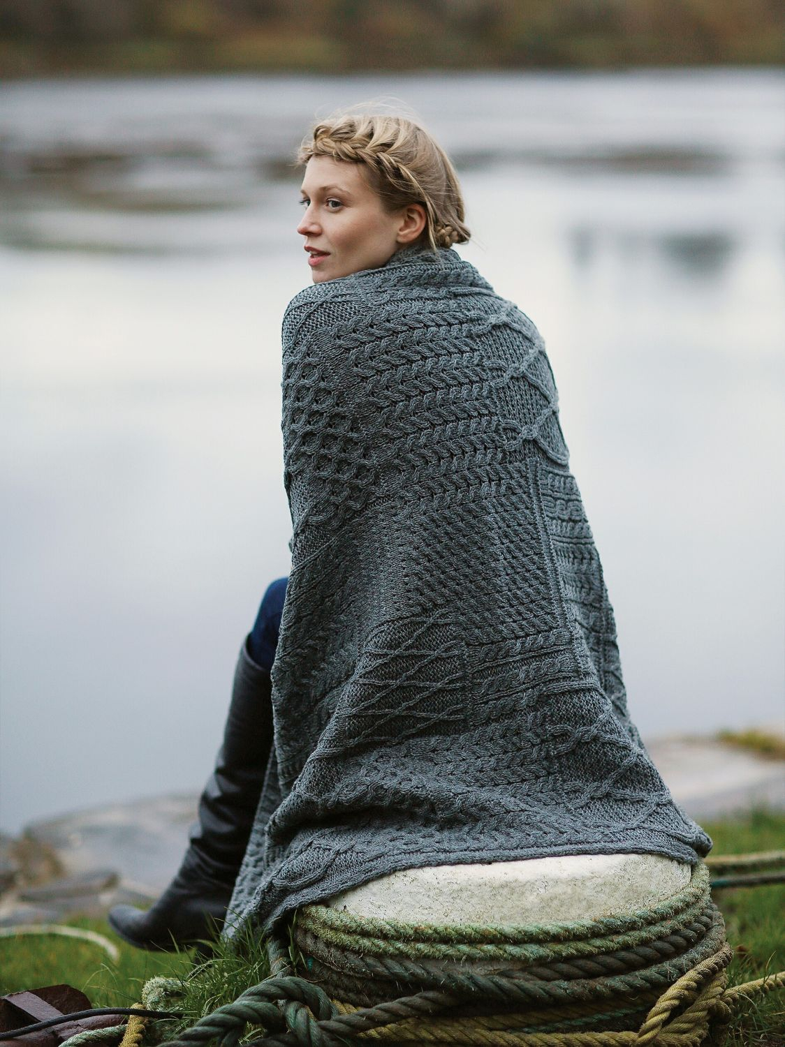 Knitting Patterns Aran Knitted Throw With A Variety Of Traditional Aran Patterns