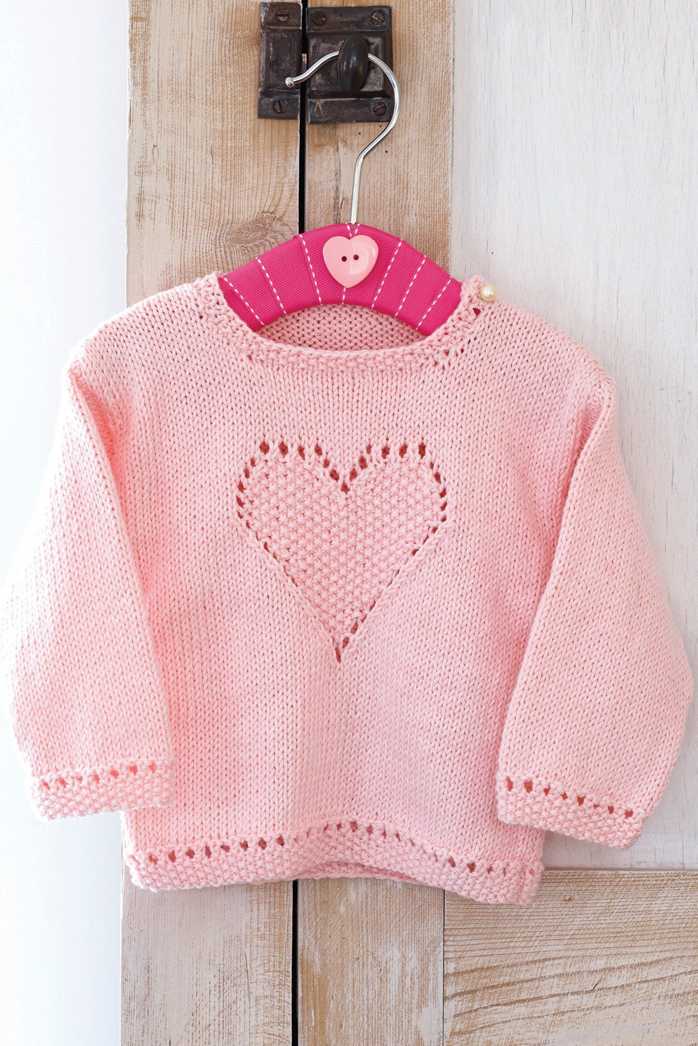 Knitting Patterns Ba Girls Jumper With Heart Knitting Pattern
