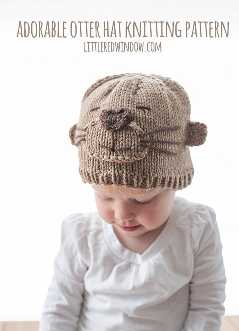 Knitting Patterns Baby Hat Adorable Otter Hat Knitting Pattern Otter Pattern Sea Otter Nautical Nursery Sea Otter Pattern Ba Otter Hat Newborn Photo Prop