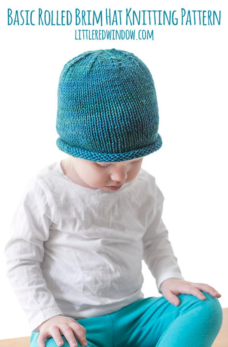 Knitting Patterns Baby Hat Easy Rolled Brim Ba Hat Knitting Pattern Brimmed Hat Pattern Easy Ba Hat Easy Beanie Pattern Ba Hat Pattern Knit Hat Pattern