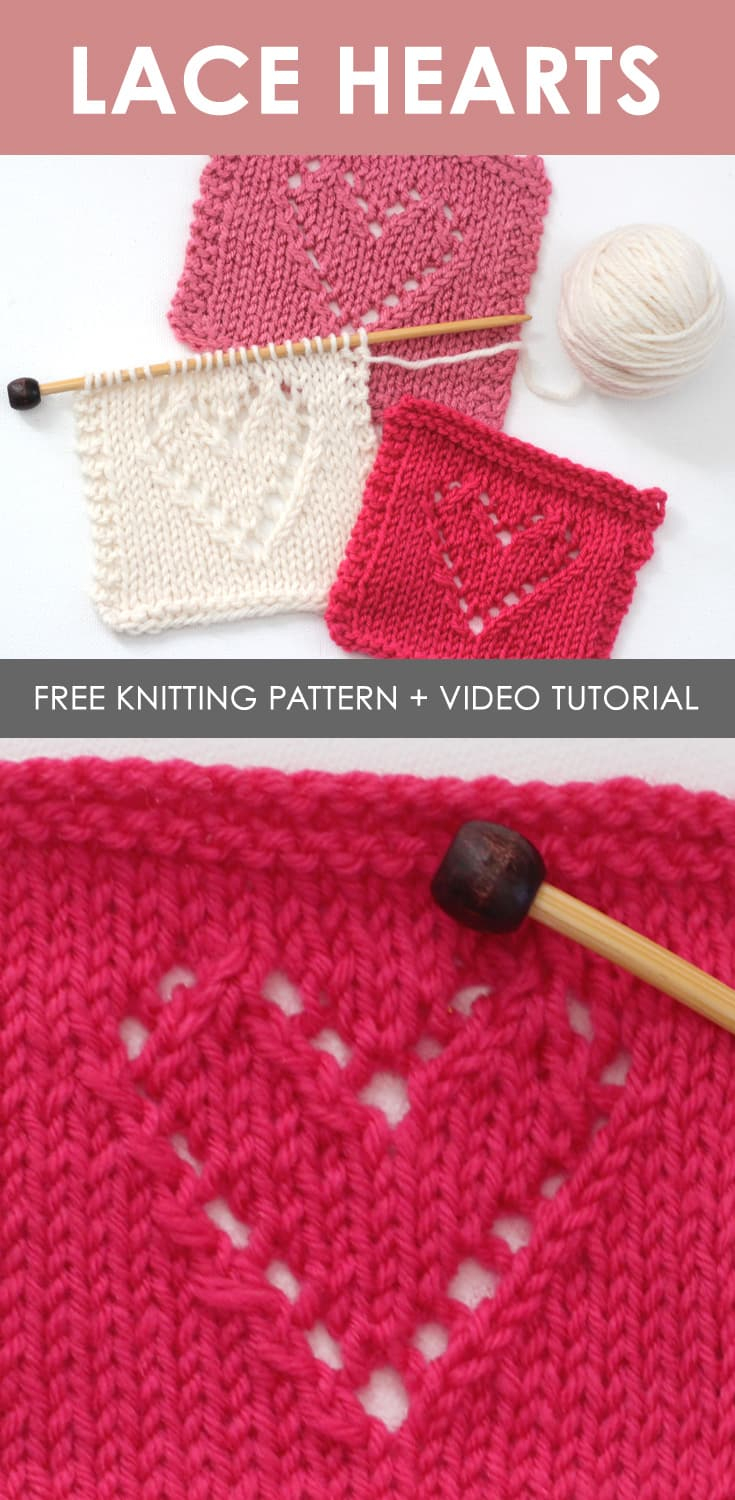 Knitting Patterns Designs Lace Hearts Stitch Knitting Pattern Studio Knit