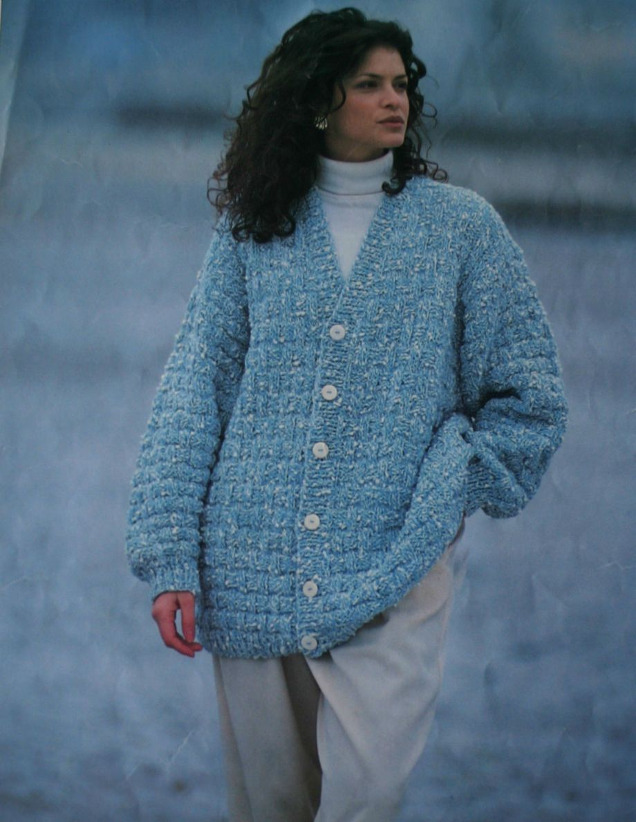 Knitting Patterns Download Pdf Digital Download Vintage Knitting Pattern Ladies Chunky Cardigan Jacket Bust 30 44