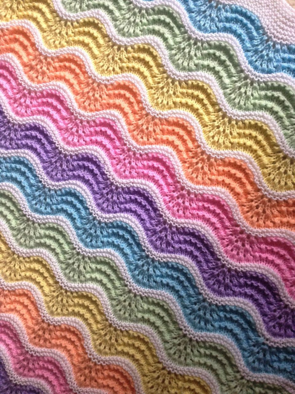 Knitting Patterns For Baby Blankets Easy Free Knitting Pattern For Pastel Rainbow Ba Blanket Easy Knitted