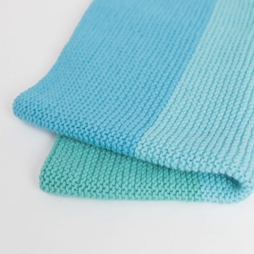Knitting Patterns For Baby Blankets Easy Tri Colour Easy Ba Blanket Knit Kit The Woven Basic Knitting