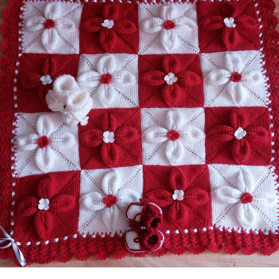Knitting Patterns For Baby Blankets Free Flower Ba Blanket Free Knit Pattern Styles Idea