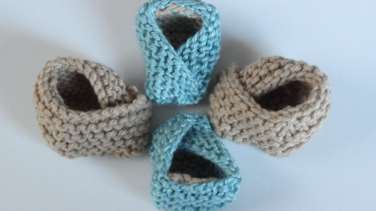Knitting Patterns For Baby Booties Ba Booties Free Knitting Pattern With Video Tutorial Studio Knit
