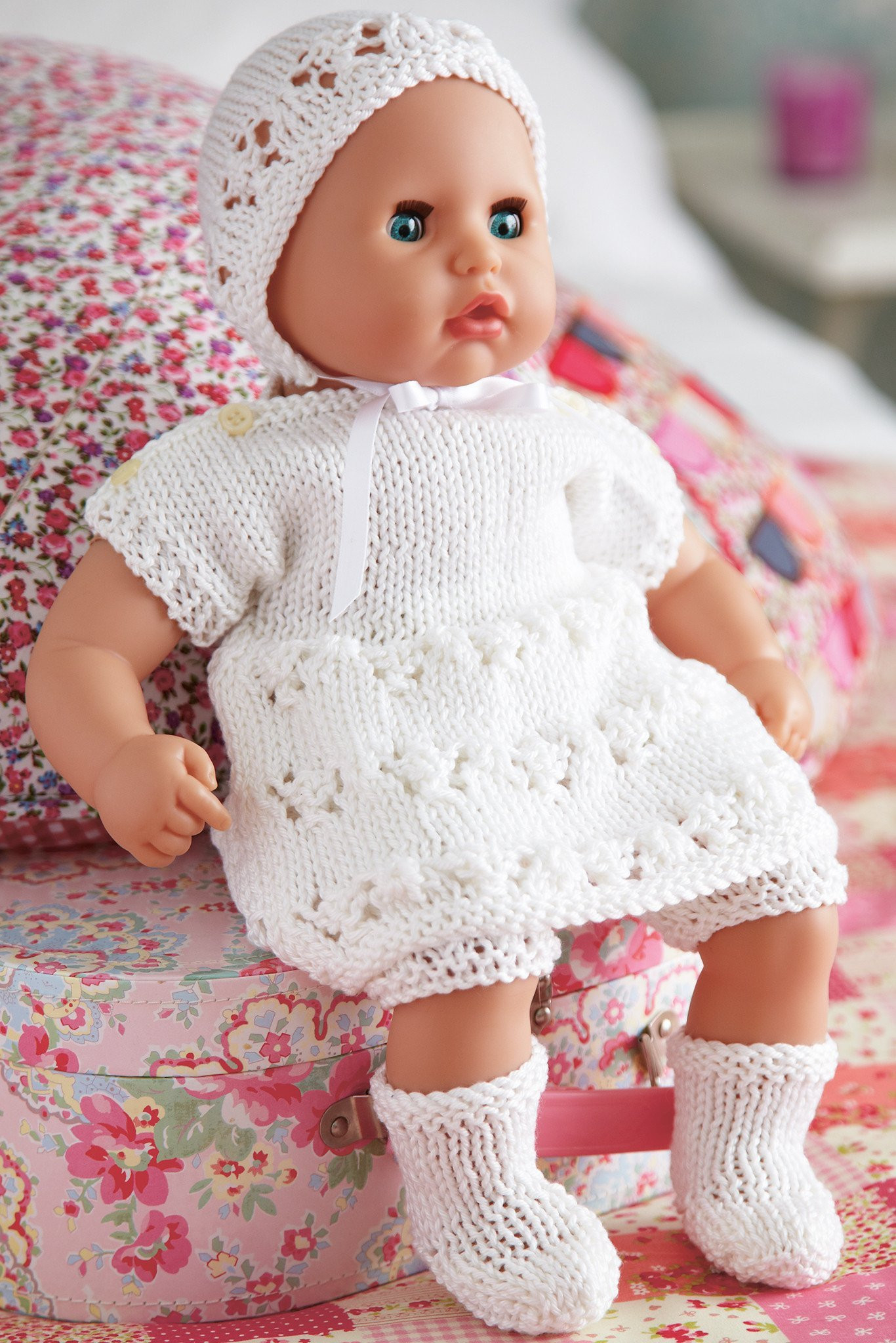 Knitting Patterns For Baby Dolls Clothes Ba Doll Clothes Set Knitting Pattern