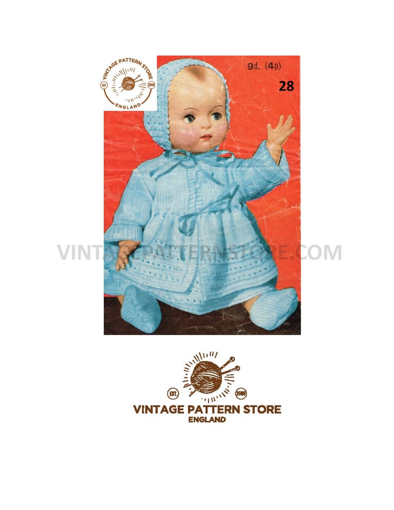 Knitting Patterns For Baby Dolls Clothes Ba Dolls Clothes Knitting Pattern 18 20 Doll Clothes Pattern 80s Doll Clothes Pattern Vintage Dolls Clothes Pattern Pdf Download 28