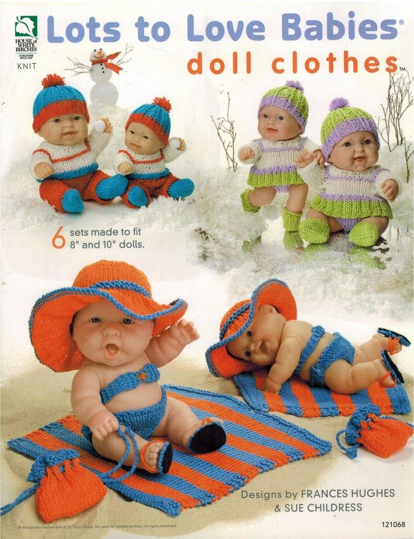 Knitting Patterns For Baby Dolls Clothes Details About Lots To Love Babies Knit Pattern 8 Or 10 Inch Doll Clothes 5 Outfits Accessories
