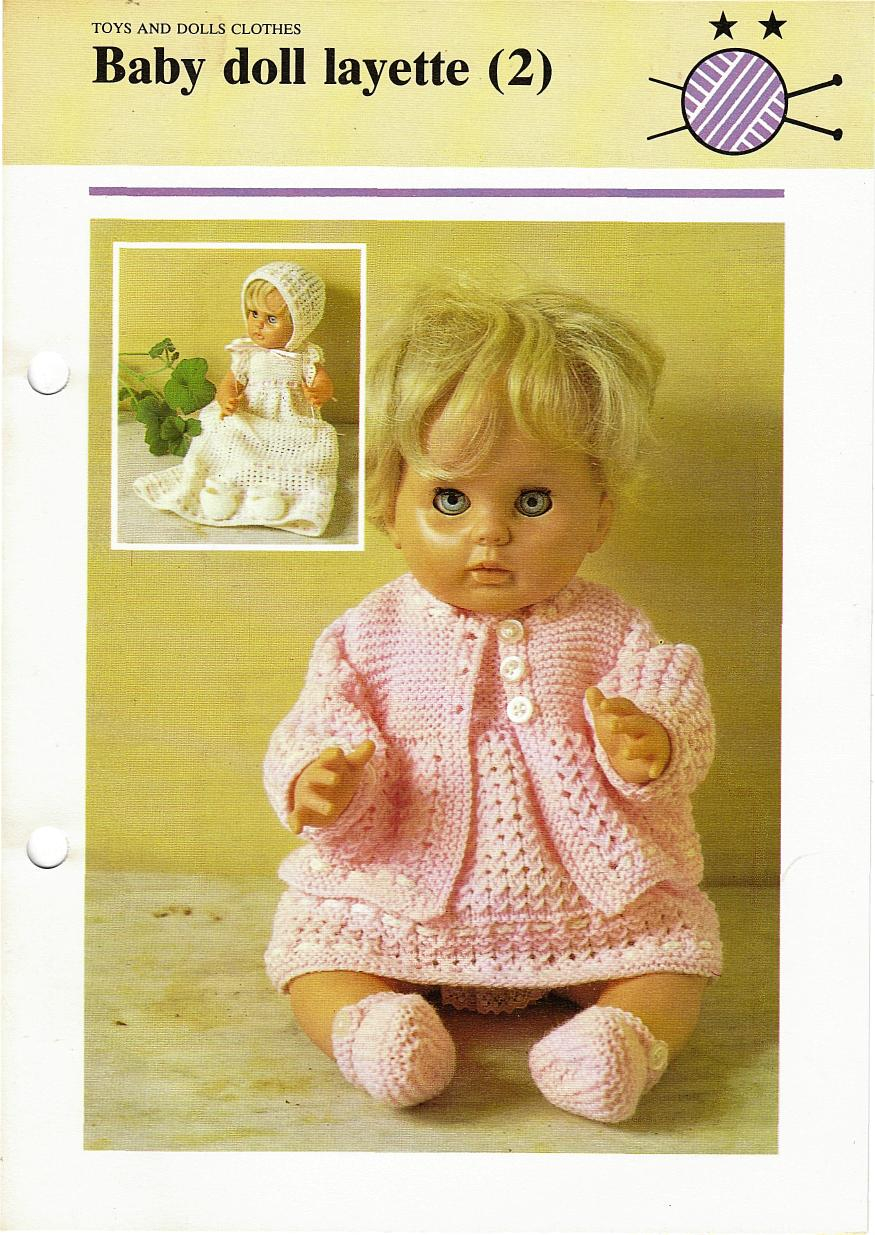 Knitting Patterns For Baby Dolls Clothes Pdf Vintage Knitting Pattern Two Ba Doll Layettes For Pedigree Dolls
