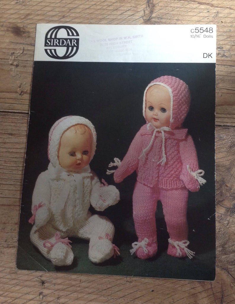 Knitting Patterns For Baby Dolls Clothes Vintage Knitting Pattern Ba Doll Clothes Knitted Dolls Clothes Size 10 16 Inch Dolls
