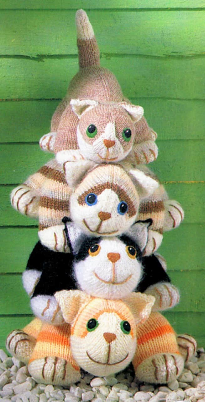 Knitting Patterns For Baby Toys Knitted Cats Patterns Will Love Whip Lots Free Stuffed Animal Four