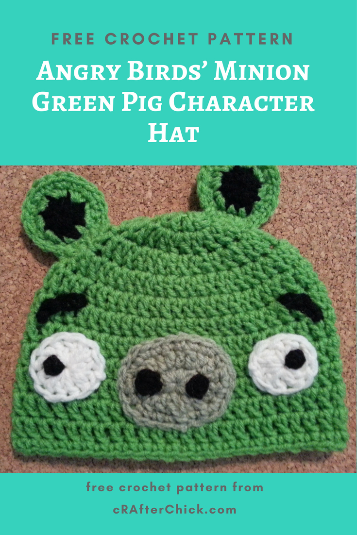 Knitting Patterns For Minion Hats Angry Birds Minion Green Pig Character Hat Crochet Pattern