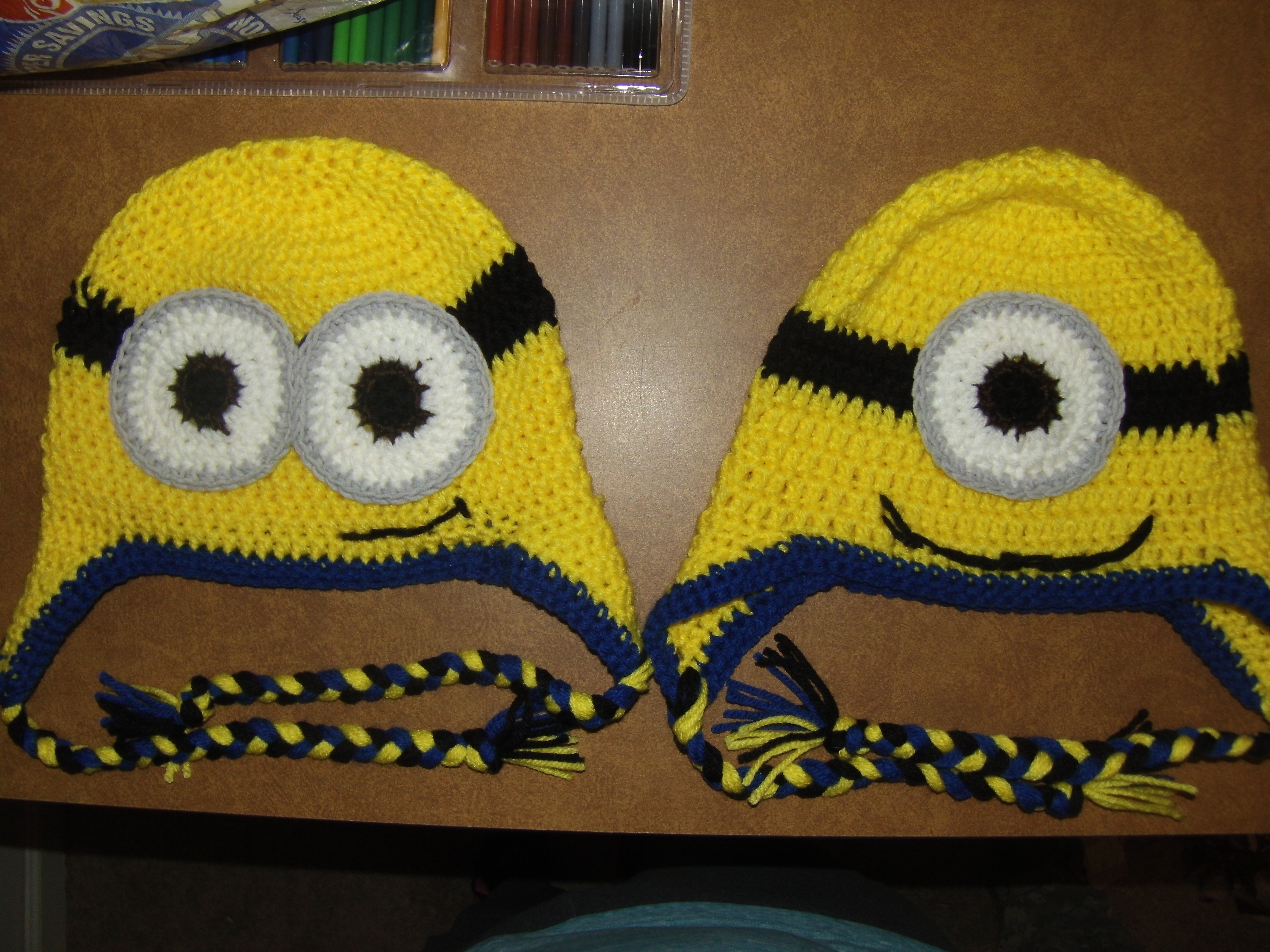 Knitting Patterns For Minion Hats Crochet Minion Hat Hand Warmers Blessed Dragons Academy