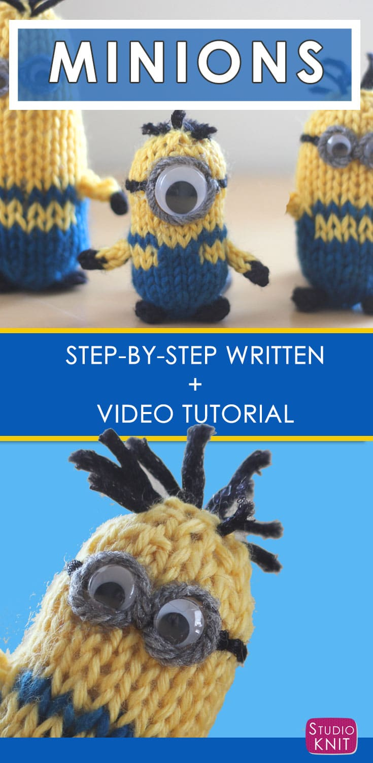 Knitting Patterns For Minions How To Knit A Minion Pattern With Video Tutorial Studio Knit