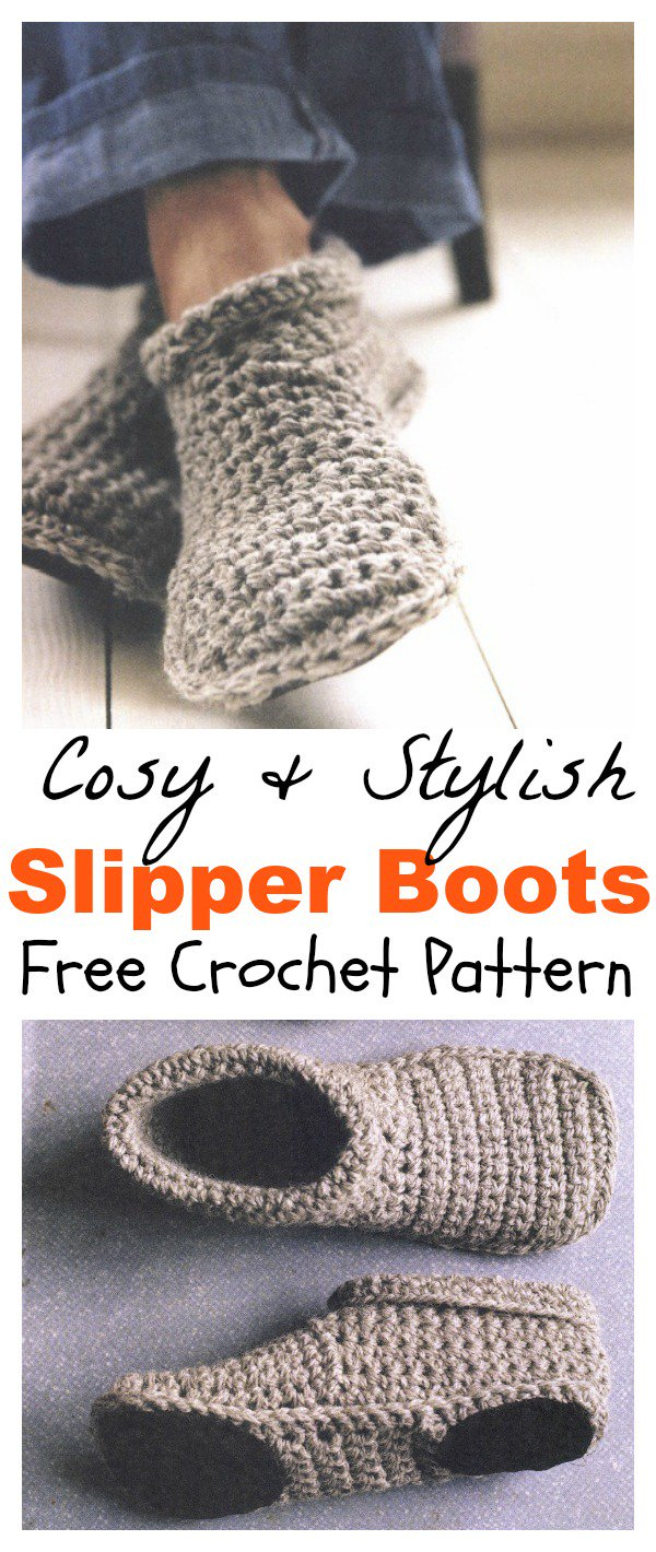 Knitting Patterns For Slipper Boots Cosy And Stylish Slipper Boots Free Crochet Pattern