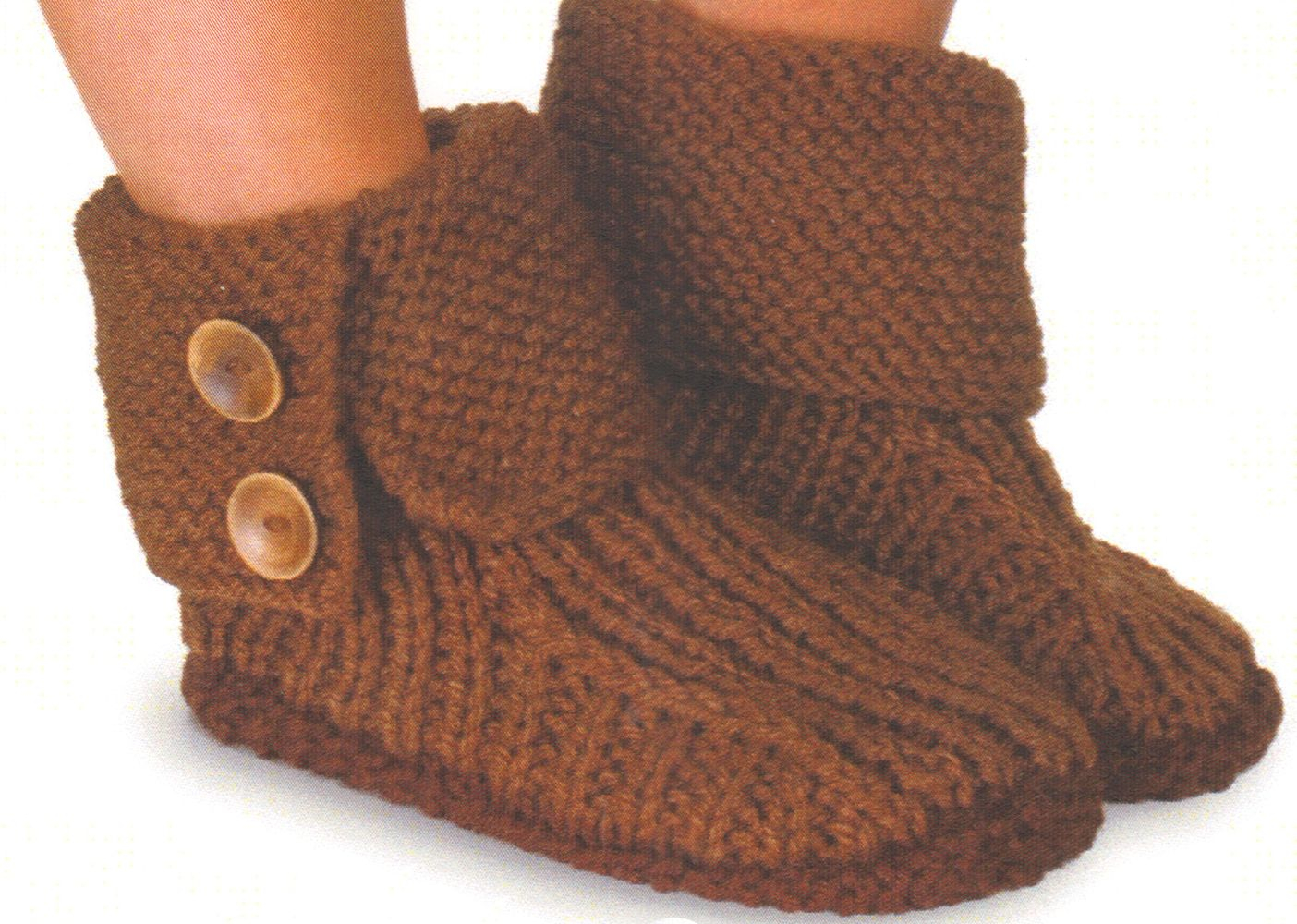 Knitting Patterns For Slipper Boots Ribbed Boot Slippers Pattern
