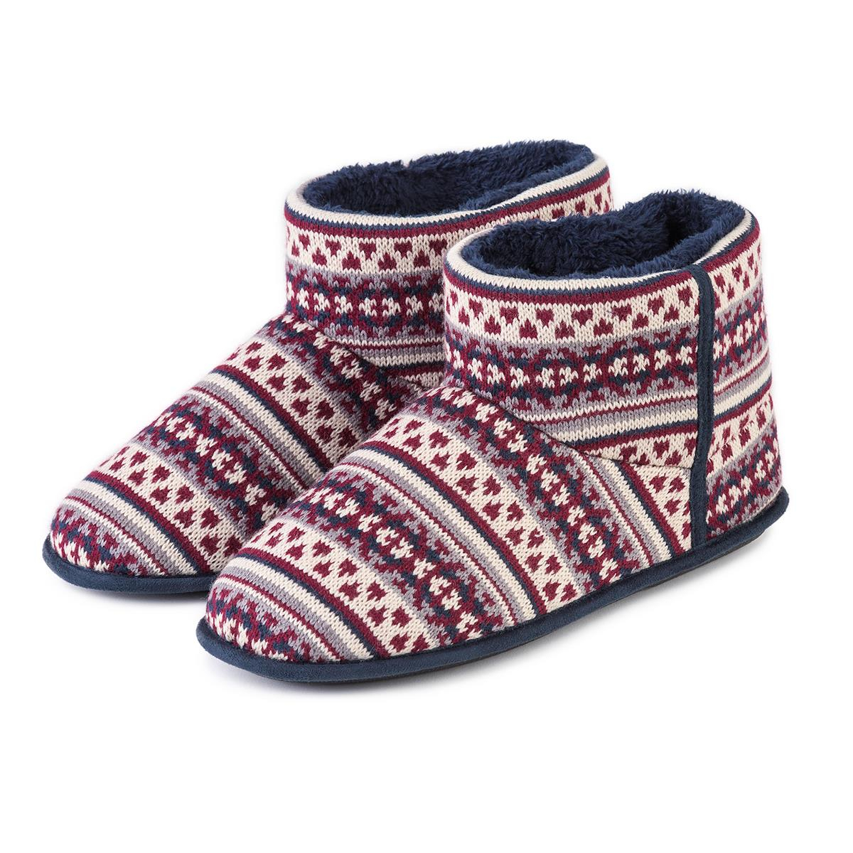 Knitting Patterns For Slipper Boots Totes Mens Fair Isle Knit Booties
