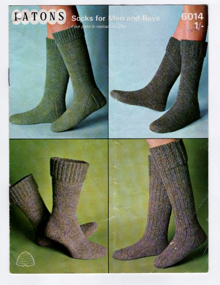 Knitting Patterns For Socks Pdf Vintage Knitting Pattern Socks For Men Boys Various Lengths