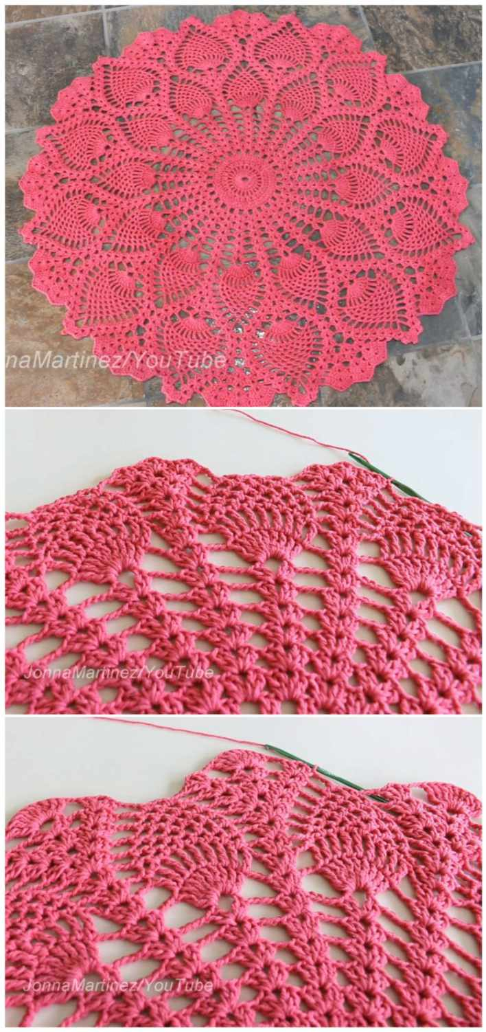 Knitting Patterns For Tablecloths Pineapple Tablecloth Medley Free Crochet Pattern Styles Idea