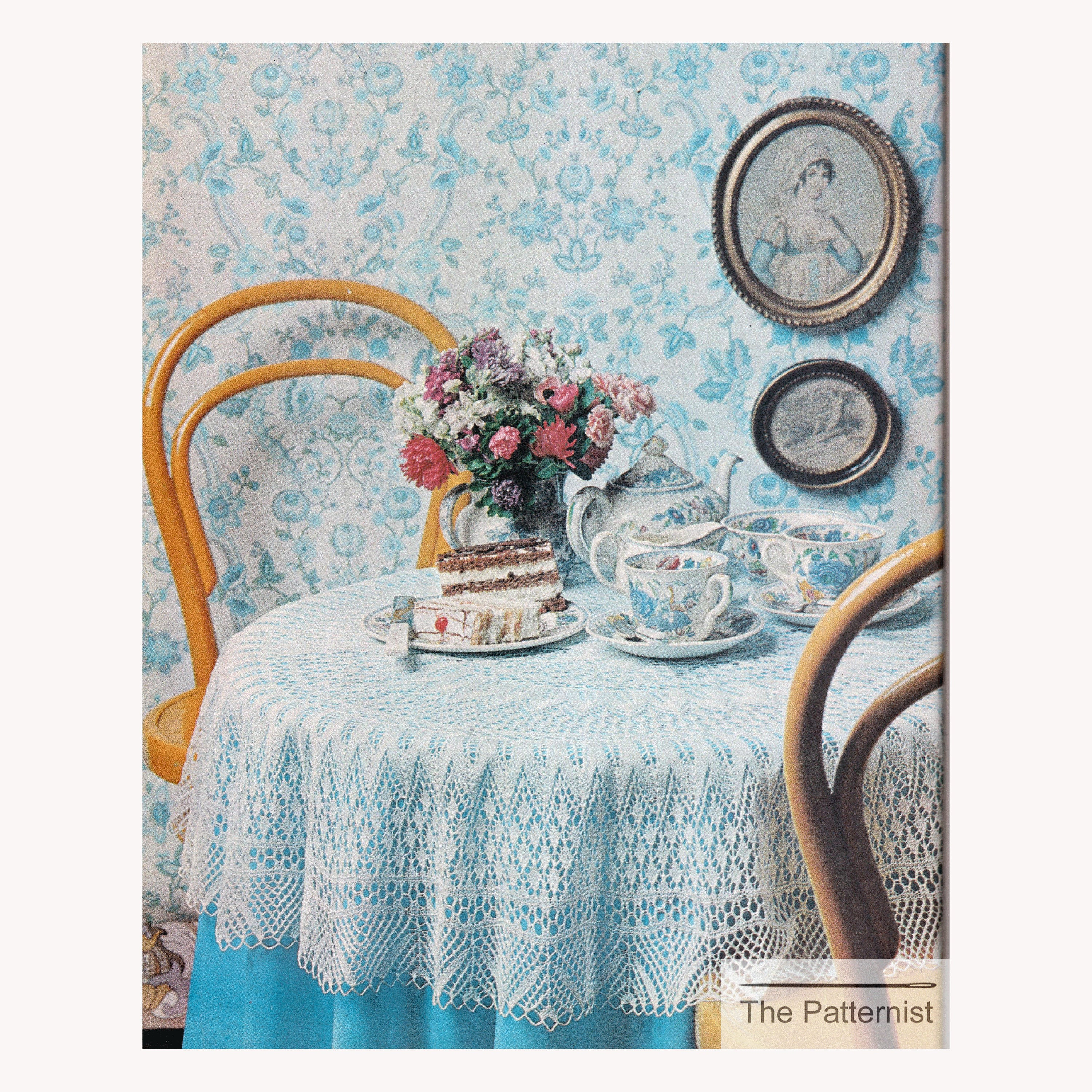 Knitting Patterns For Tablecloths Vintage Knitting Pattern For Circular Tablecloth Round Tablecloth Knitting Pattern Pdf Digital Download Sku 101 3