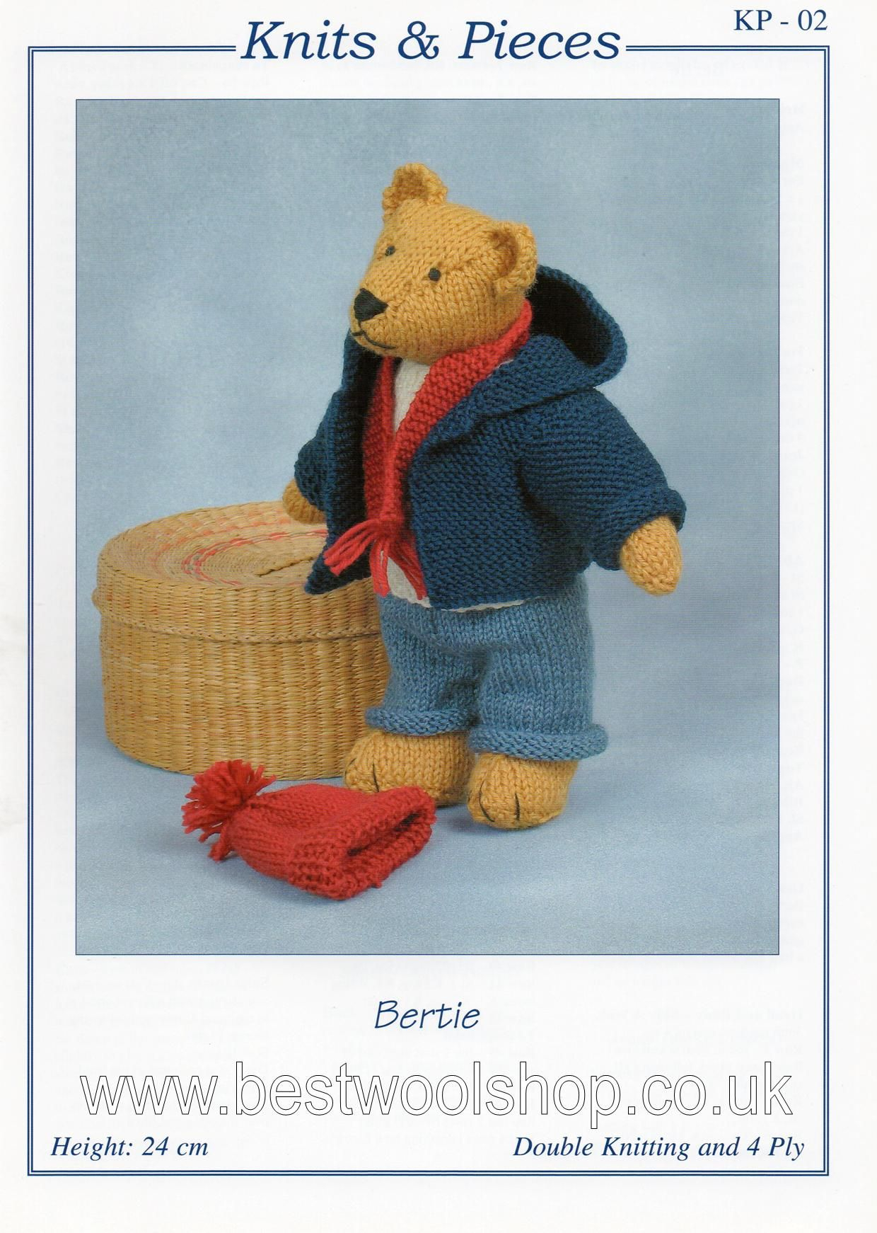 Knitting Patterns For Teddy Bear Clothes Kp 02 Knits Pieces Bertie Teddy Bear Clothes Knitting Pattern Sandra Polley