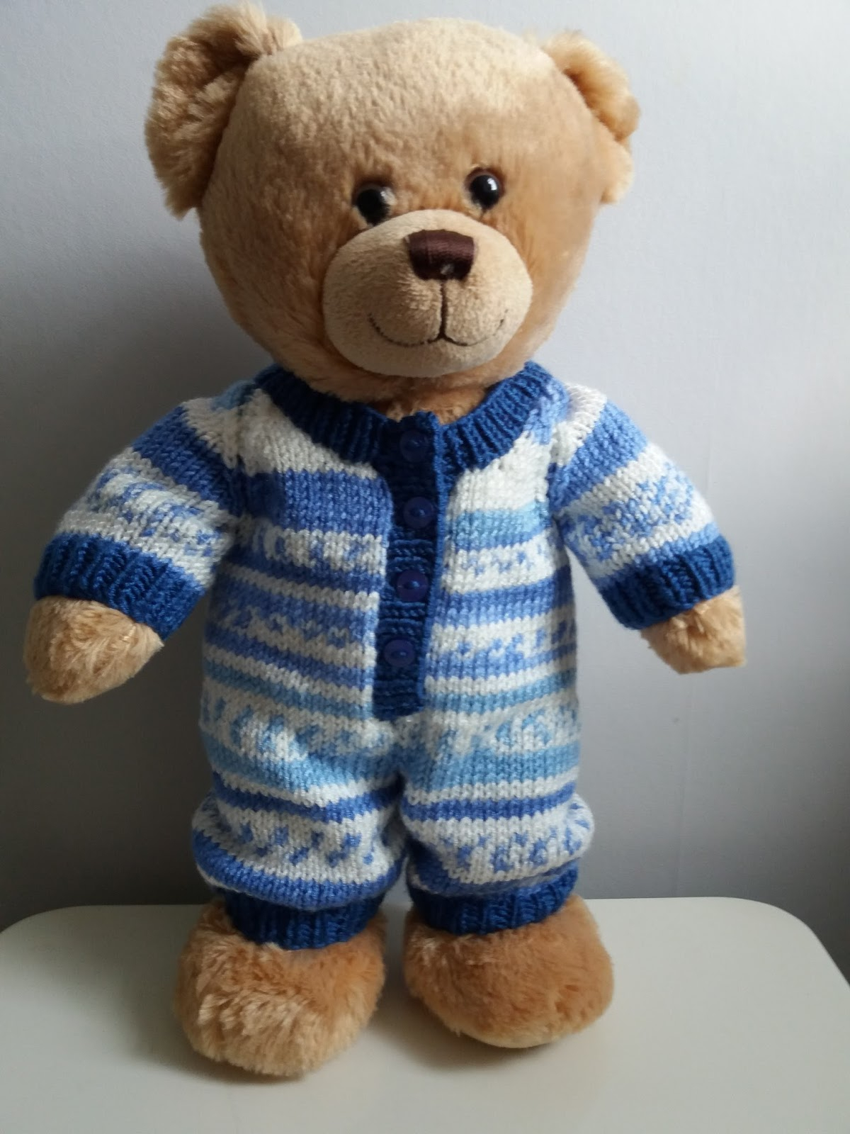 Knitting Patterns For Teddy Bear Clothes Linmary Knits Teddy Bear Onesie