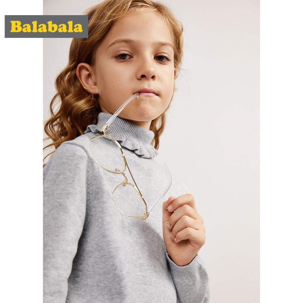 Knitting Patterns For Teenage Sweaters Balabala Girls Fine Knit Ruffled Turtleneck Jersey Sweater Dropped Shoulder Sweater With Ribbed Cuffs And Hem For Teenage Girl