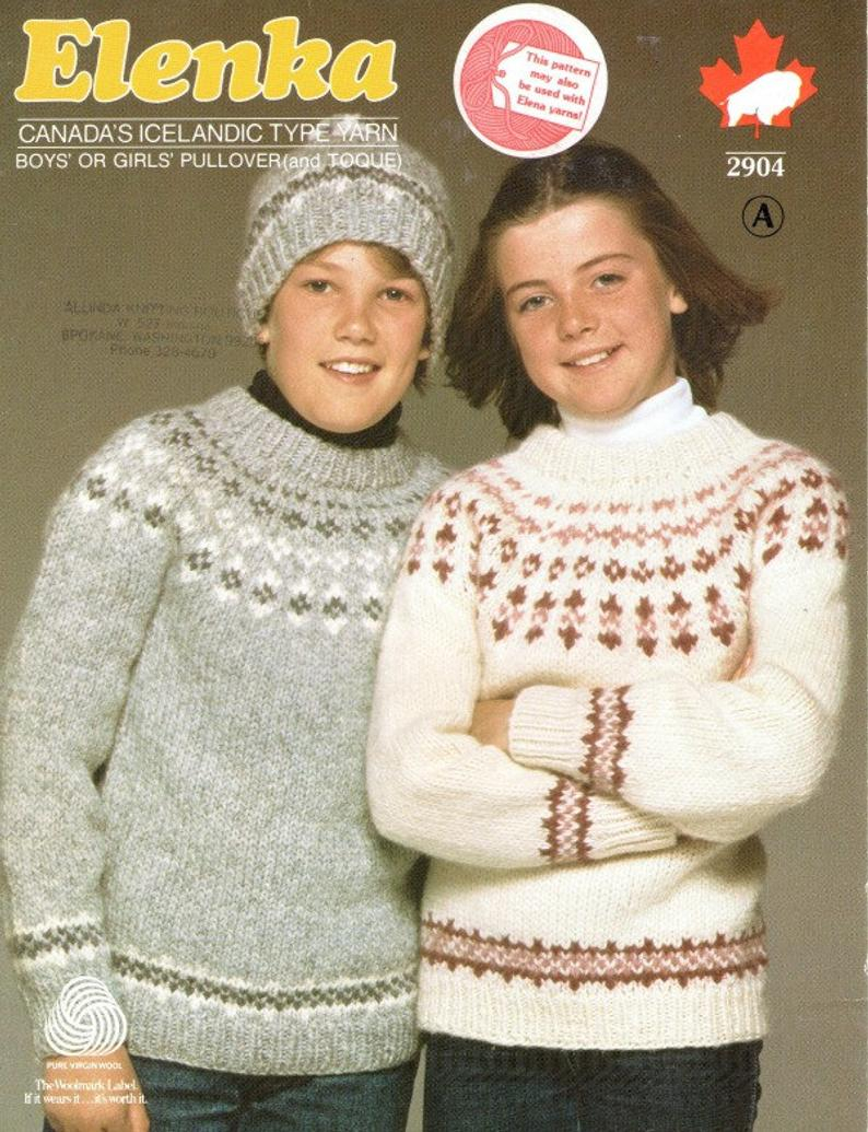 Knitting Patterns For Teenage Sweaters Elenka Knitting Pattern Icelandic Pullover Girls Boys Teen Sweater Pullover And Toque Hat Pdf Knitting Pattern On Etsy