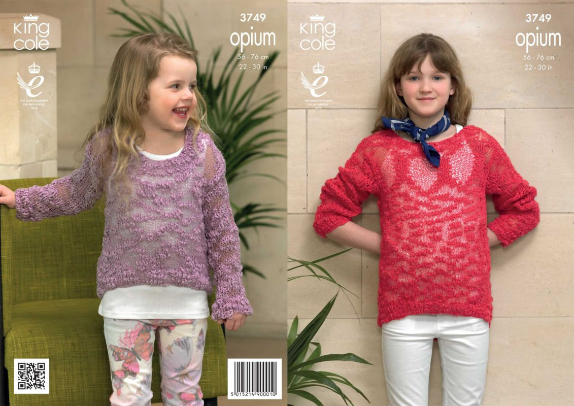 Knitting Patterns For Teenage Sweaters King Cole Opium Girls Sweaters Knitting Pattern 3749
