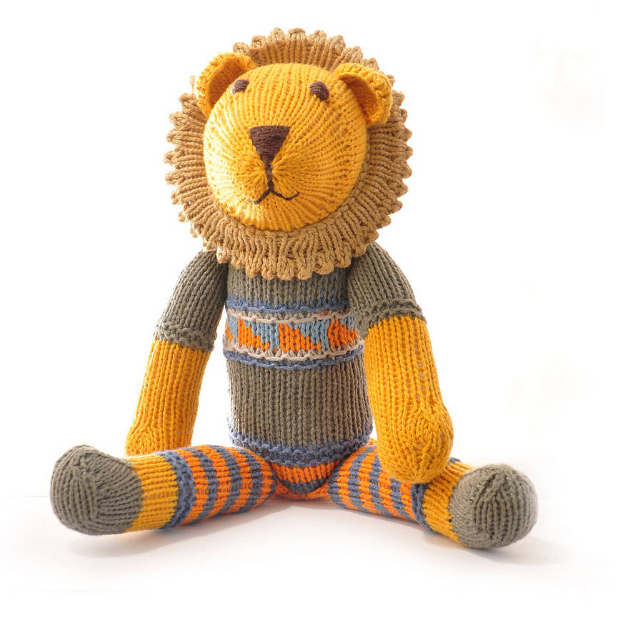 Knitting Patterns For Toys Uk Hand Knitted Lion Soft Toy