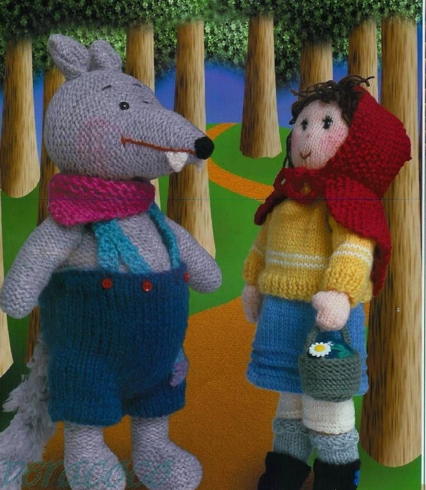 Knitting Patterns For Toys Uk Pdf Digital Download Vintage Knitting Pattern To Make Little Red Riding Hood And The Wolf Stuffed Soft Body Fairy Tale Dolls Or Toys