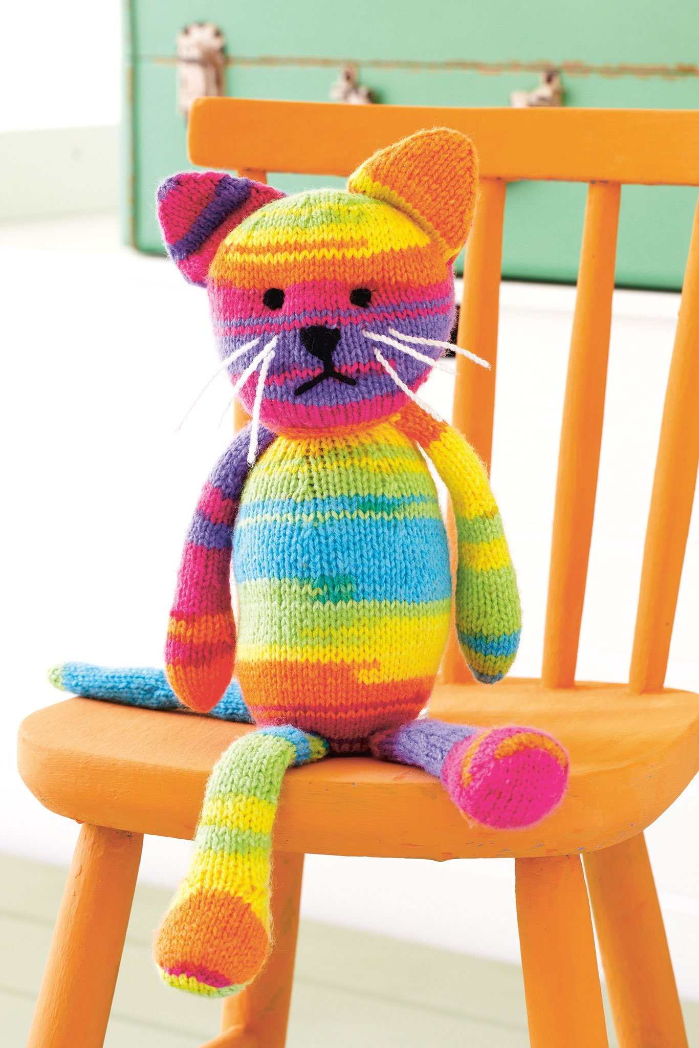 Knitting Patterns For Toys Uk Rainbow Cat Toy Knitting Pattern